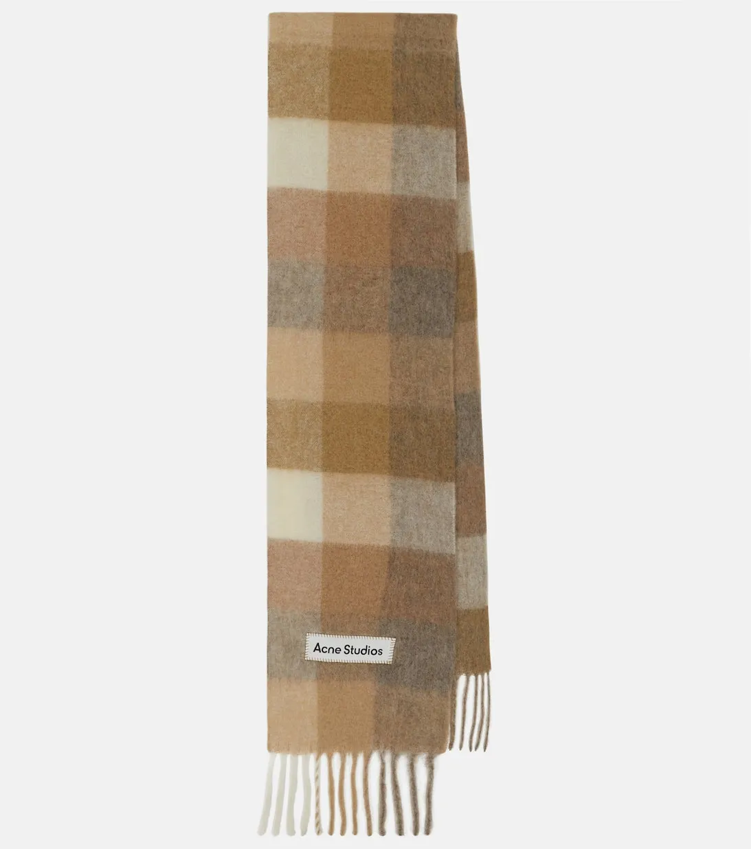 Acne Studios Alpaca Wool Blend Check Scarf, Multicolor