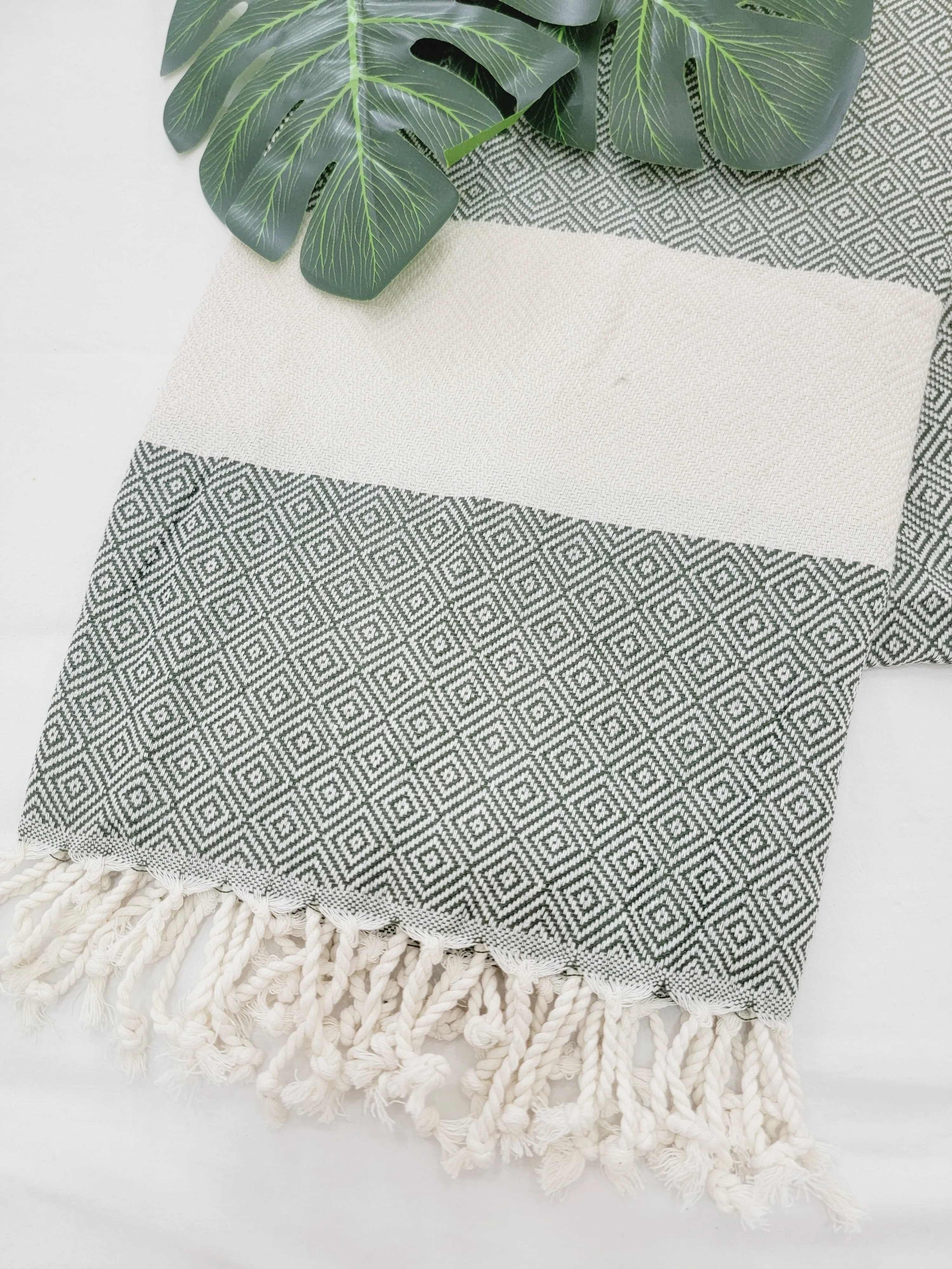 Beach/Bath Sand Free Towels-Easy Carry Quick Dry Thin Towel- Green by EBRU Home