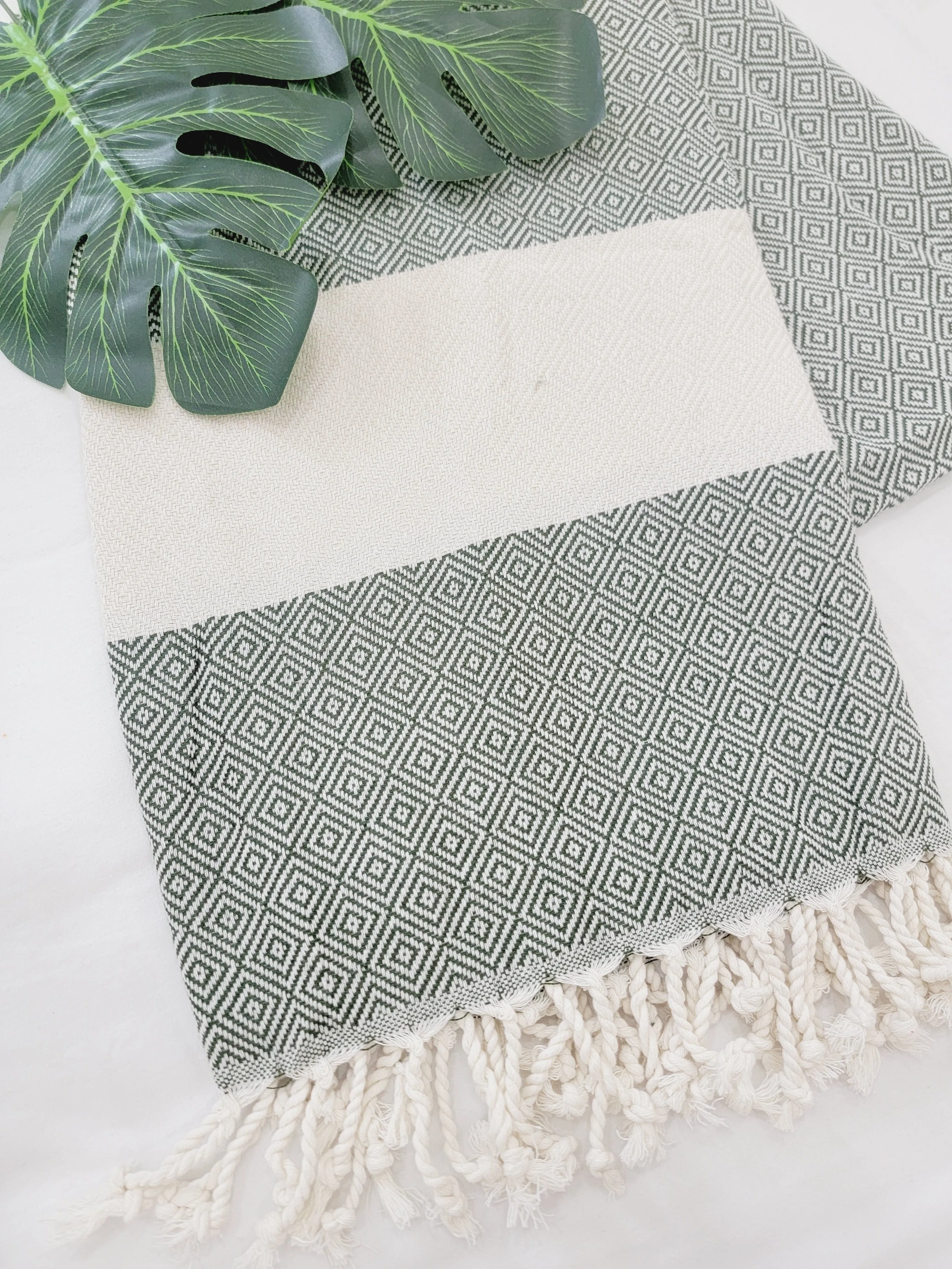 Beach/Bath Sand Free Towels-Easy Carry Quick Dry Thin Towel- Green by EBRU Home