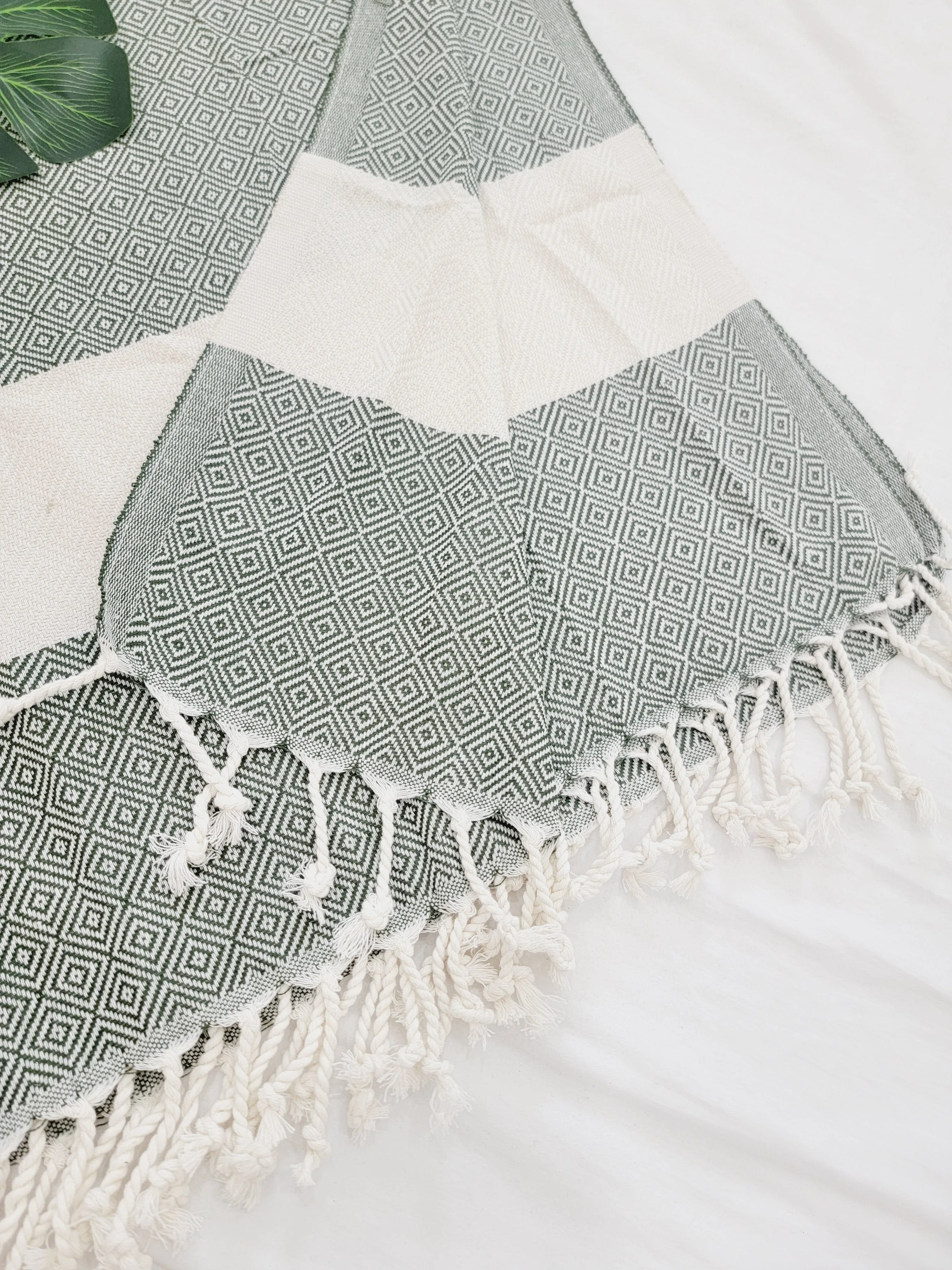 Beach/Bath Sand Free Towels-Easy Carry Quick Dry Thin Towel- Green by EBRU Home