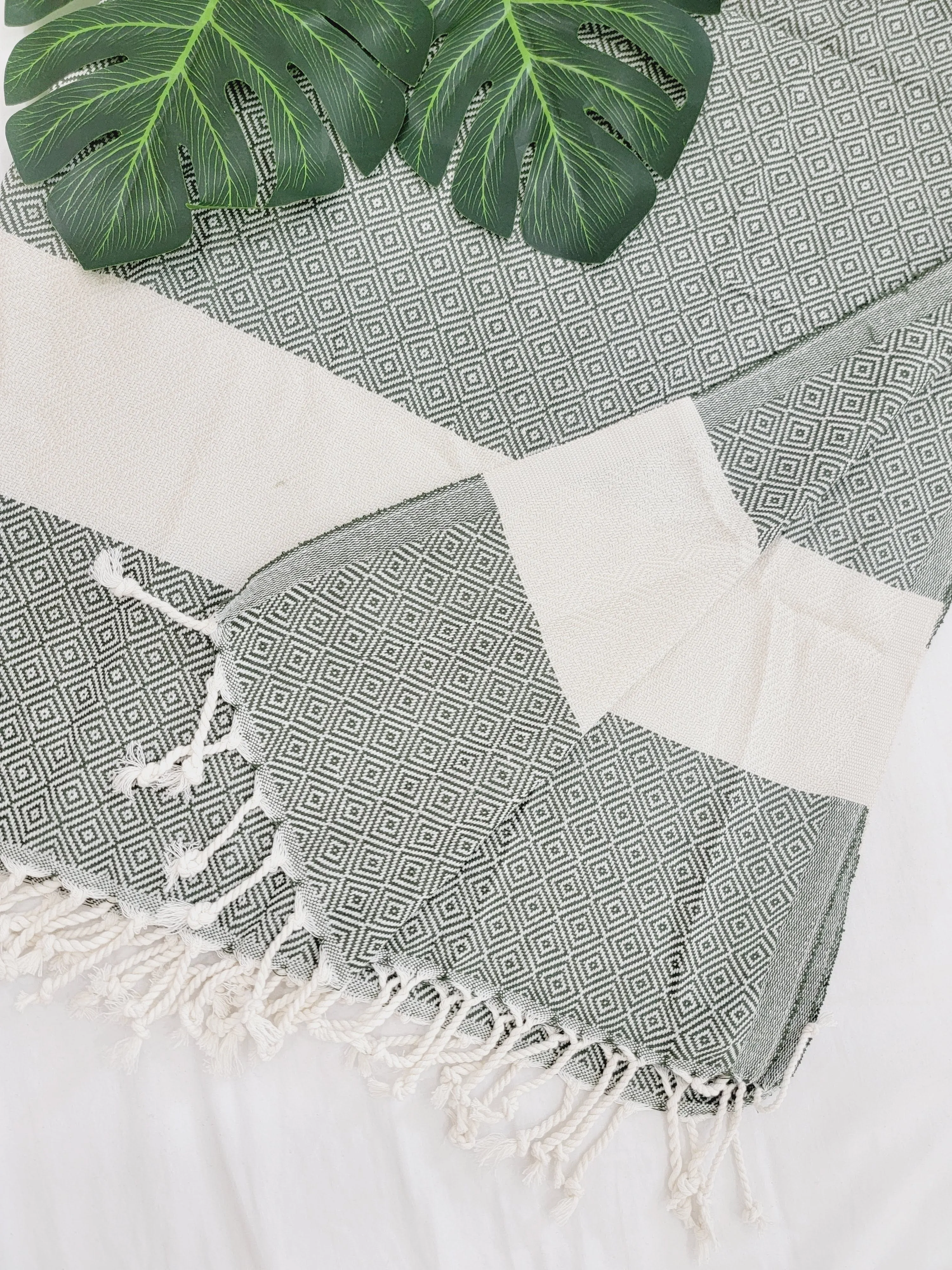 Beach/Bath Sand Free Towels-Easy Carry Quick Dry Thin Towel- Green by EBRU Home