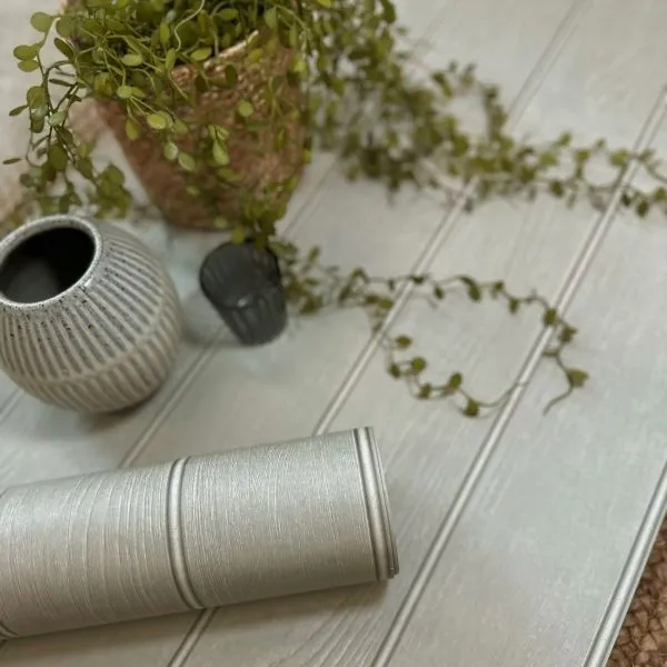 Belgravia Beaded Wood Panel Wallpaper Grey