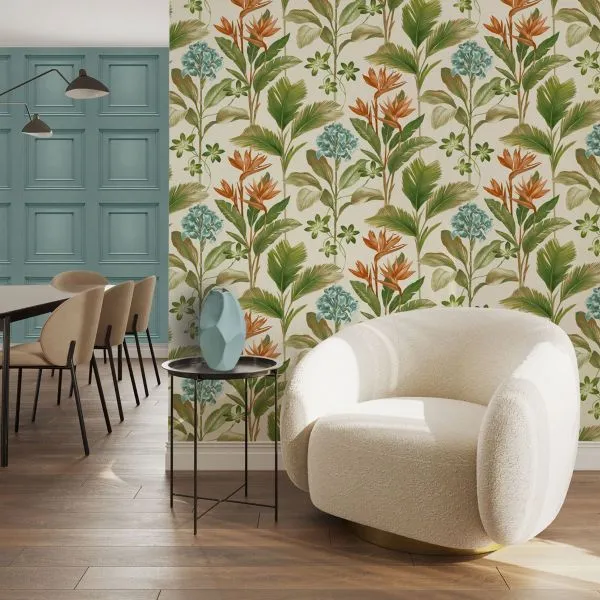 Belgravia Oliana Floral Wallpaper Green / Blue