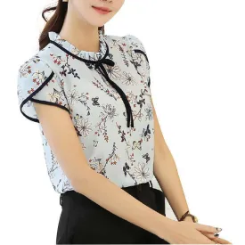 Chiffon Floral Print Blouse  (US 2-16)