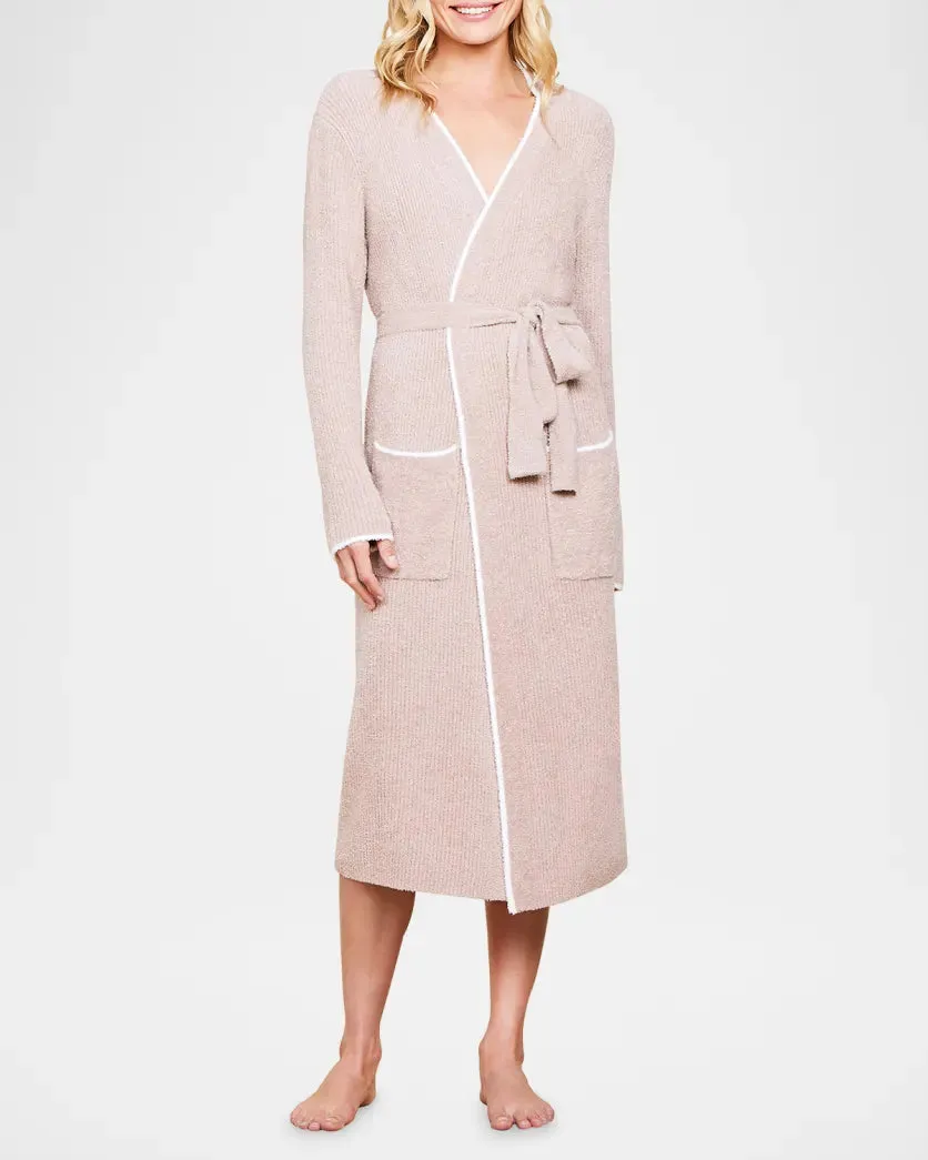 CozyChic Lite® Contrast Ribbed Robe - Willow/Pearl