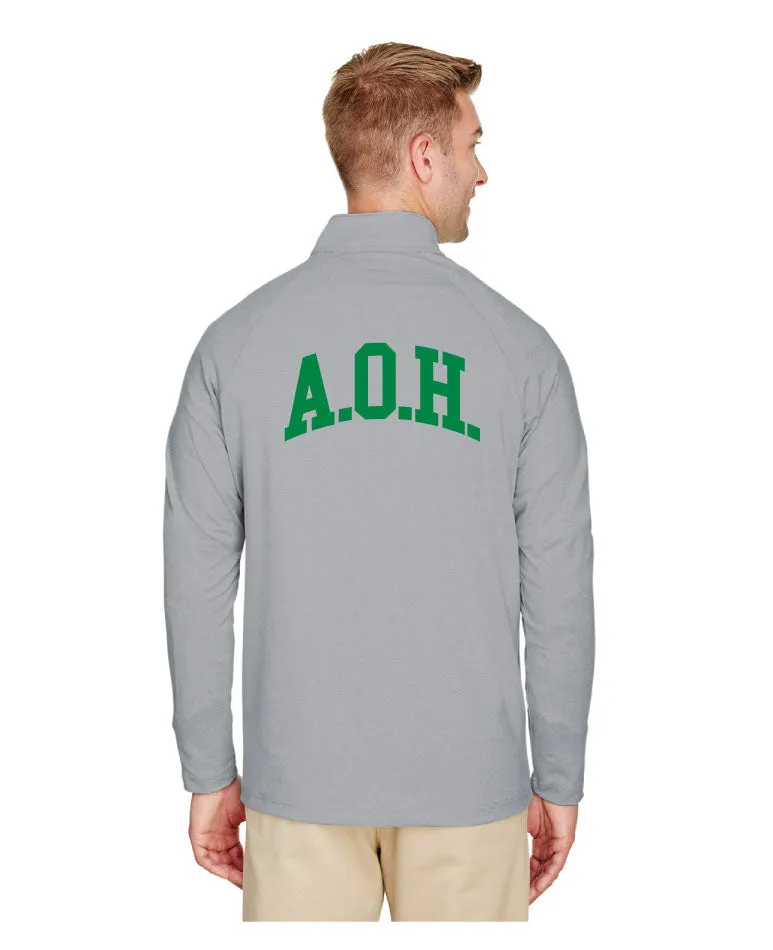 Devon & Jones CrownLux Performance™ Men's Clubhouse Micro-Stripe Quarter-Zip