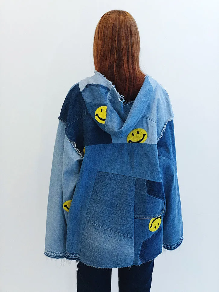 Kapital Kountry Denim Re-Construct Baja Parka, Smile Embroidery