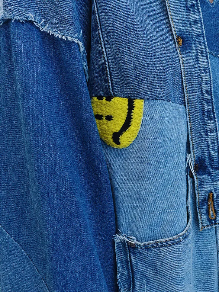 Kapital Kountry Denim Re-Construct Baja Parka, Smile Embroidery
