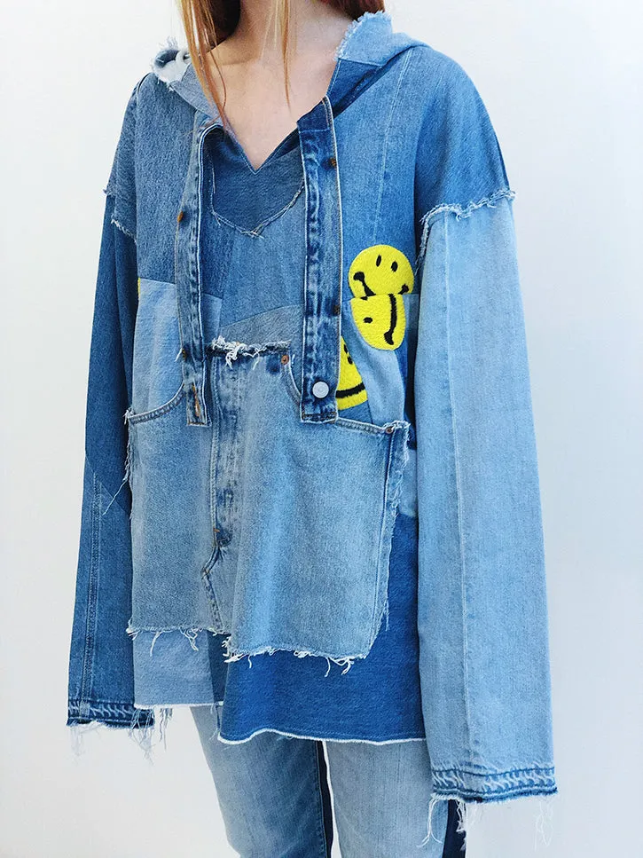 Kapital Kountry Denim Re-Construct Baja Parka, Smile Embroidery