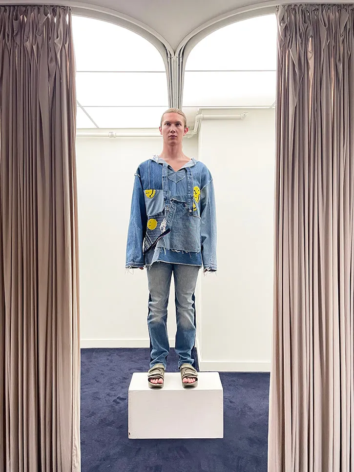 Kapital Kountry Denim Re-Construct Baja Parka, Smile Embroidery