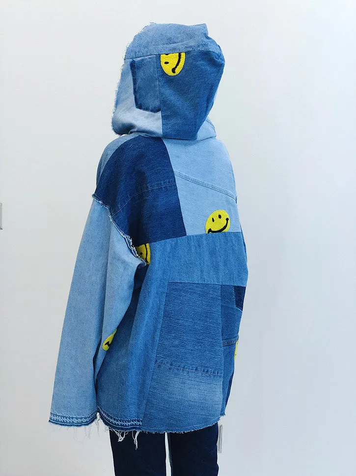 Kapital Kountry Denim Re-Construct Baja Parka, Smile Embroidery