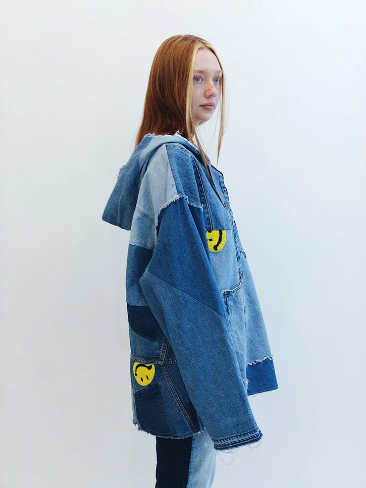 Kapital Kountry Denim Re-Construct Baja Parka, Smile Embroidery