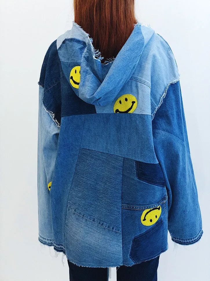 Kapital Kountry Denim Re-Construct Baja Parka, Smile Embroidery