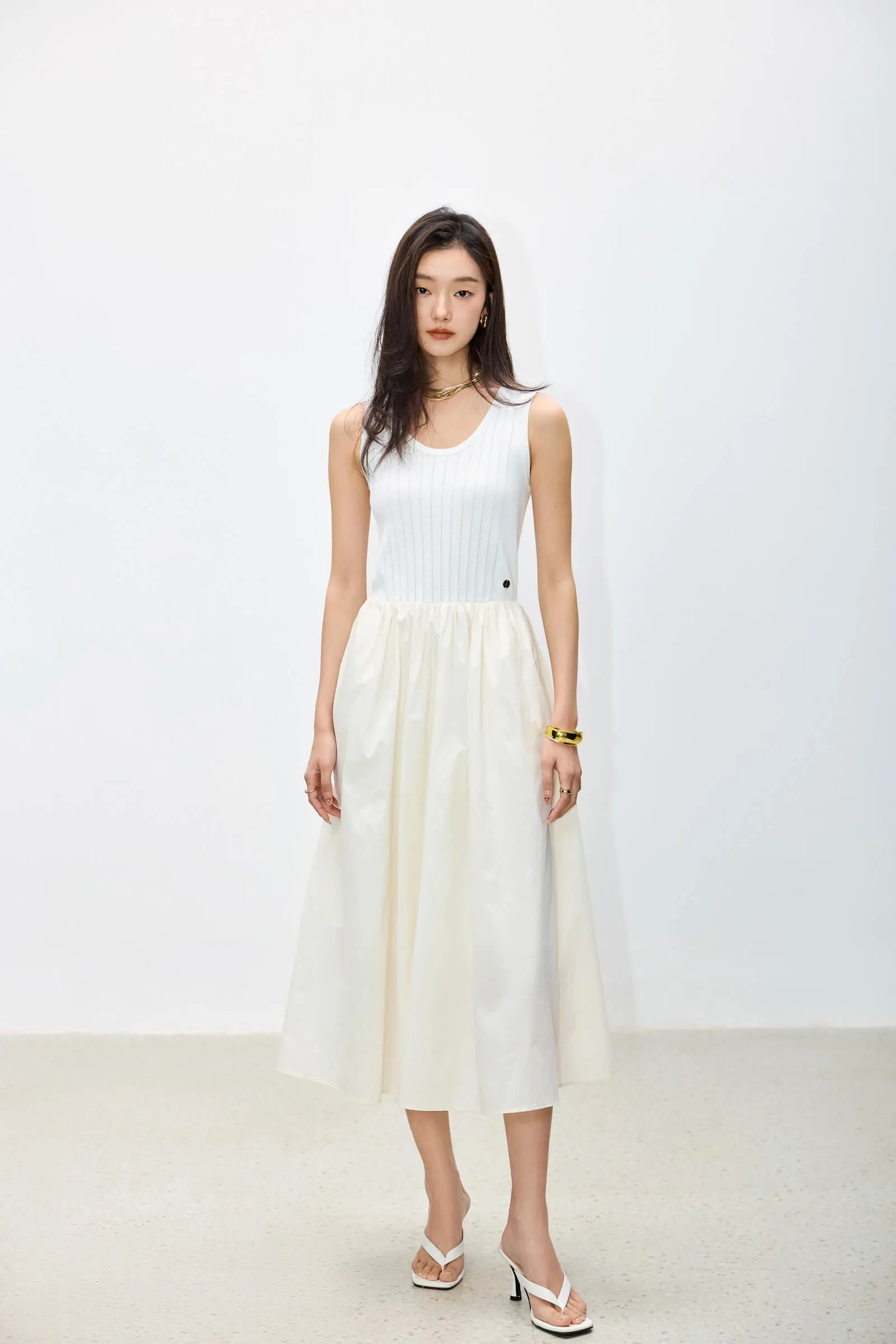 LILY Patchwork Knit High Waist Dress