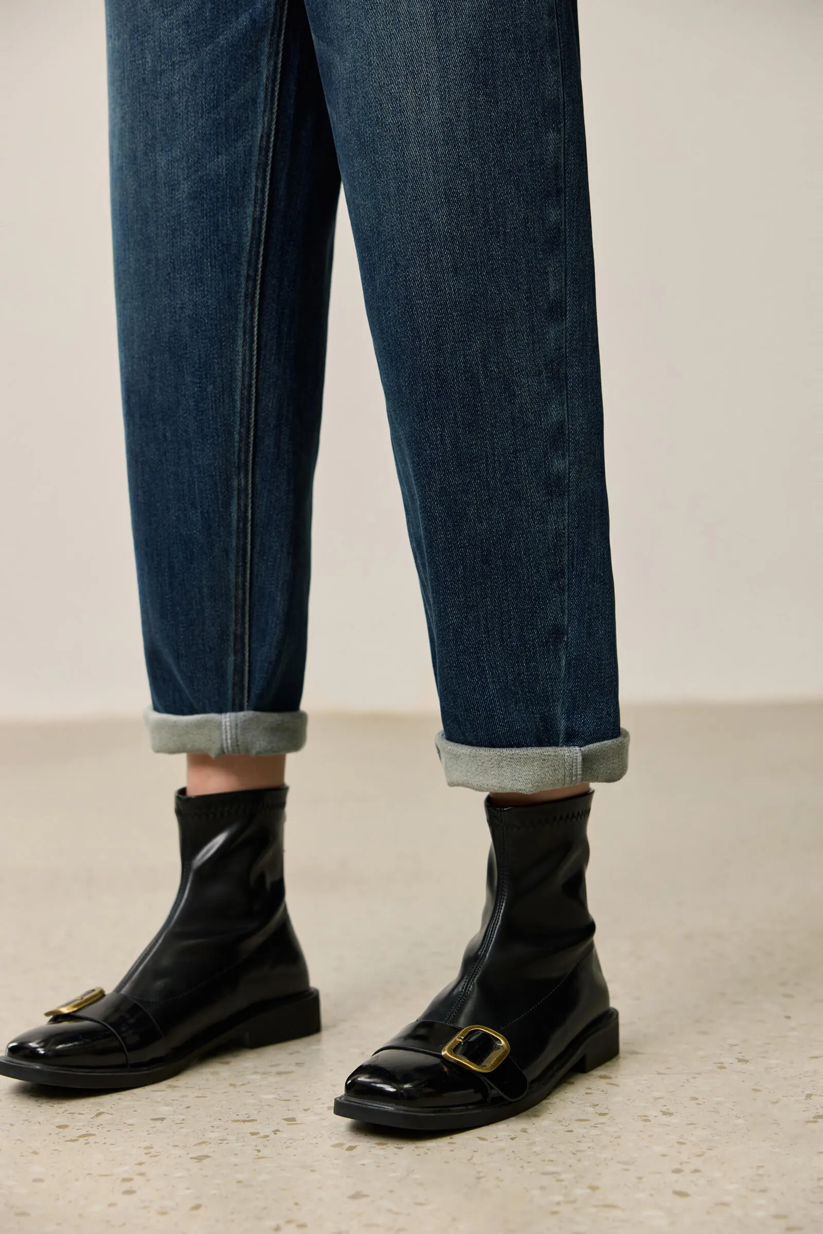 LILY Retro Cotton Skinny Straight Jeans