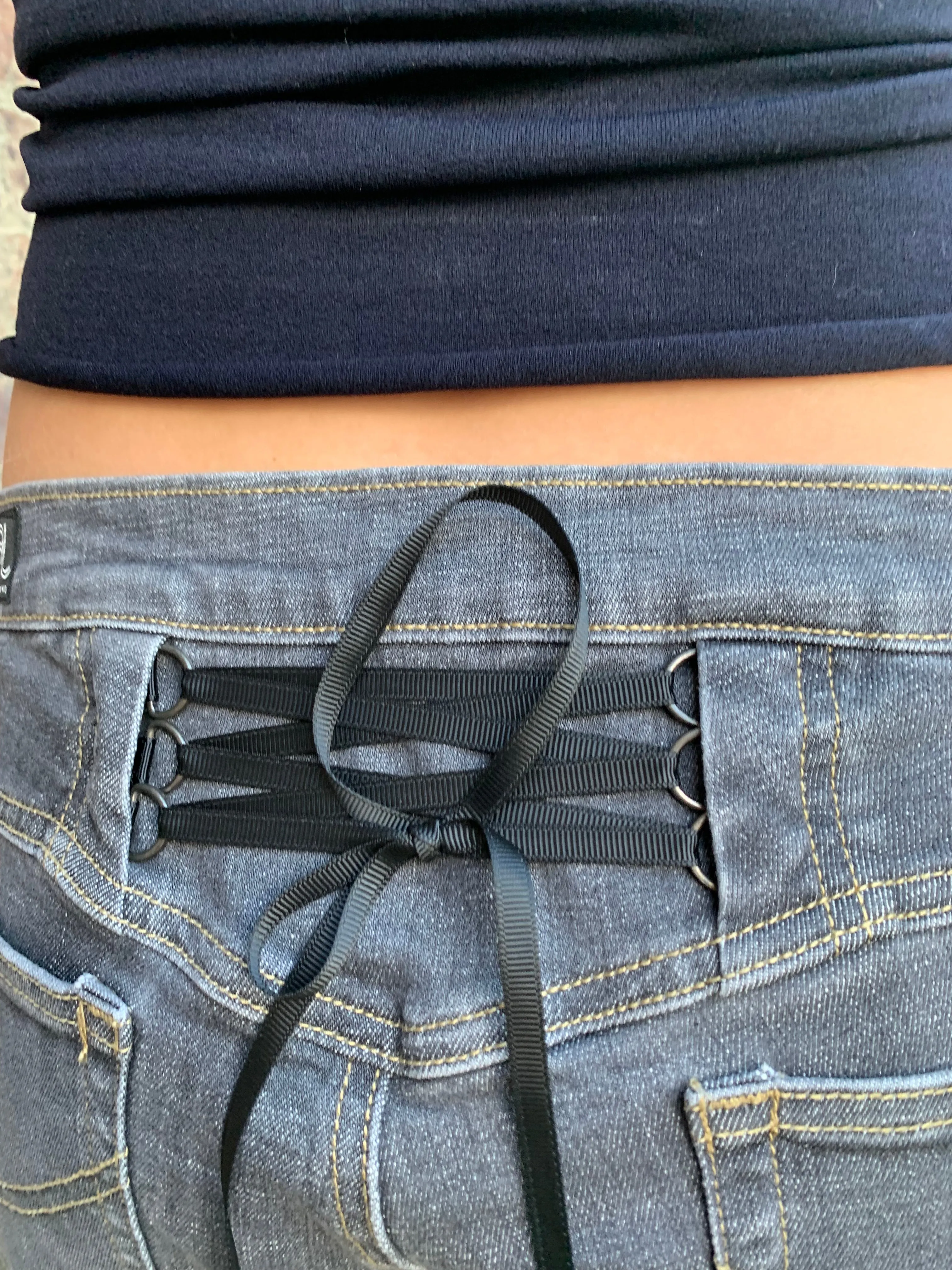 Sold out. Corset Bro Jeans. Low Rise. Stretch.  Grey Cloud.