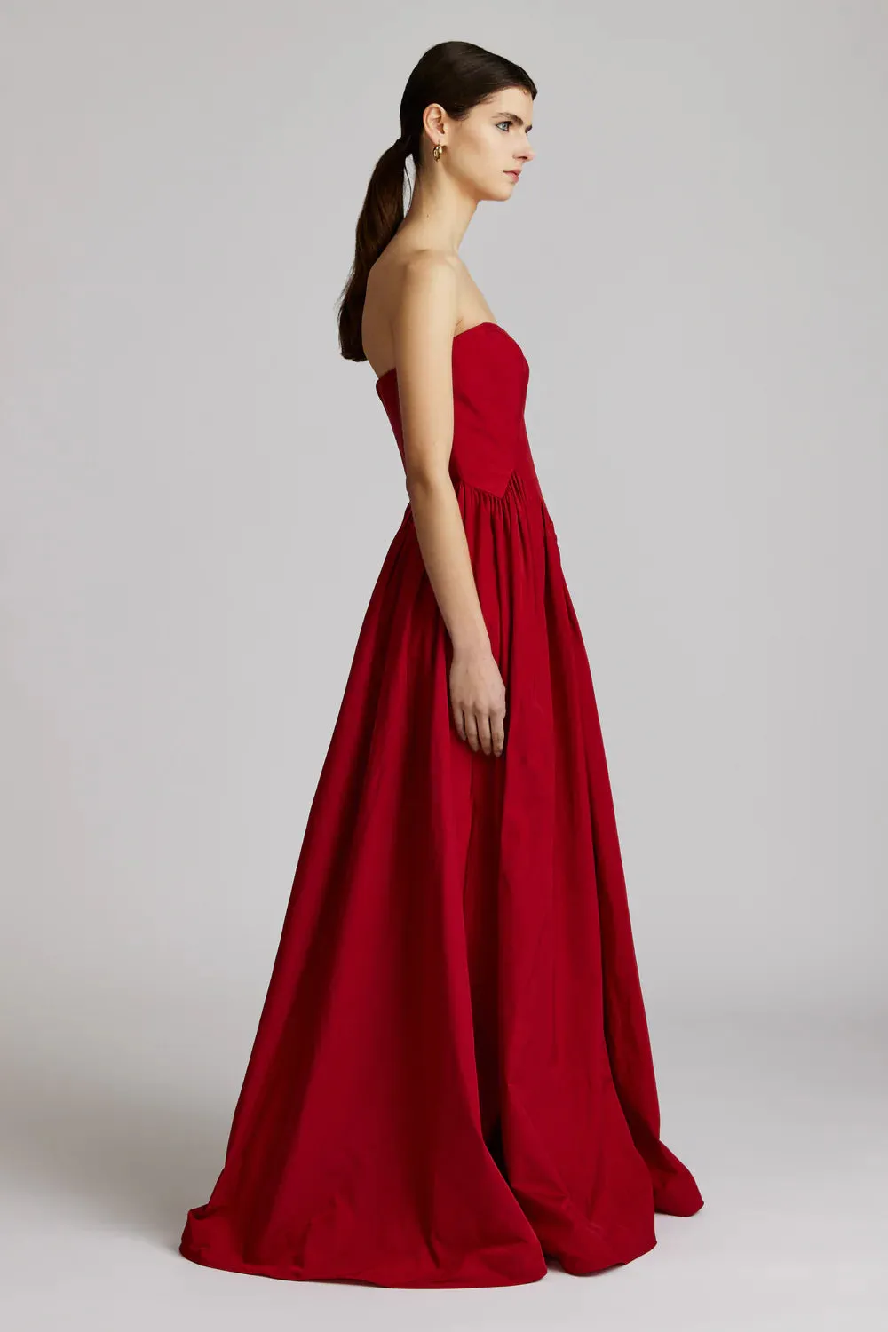 Sweetheart Taffeta Gown - Crimson
