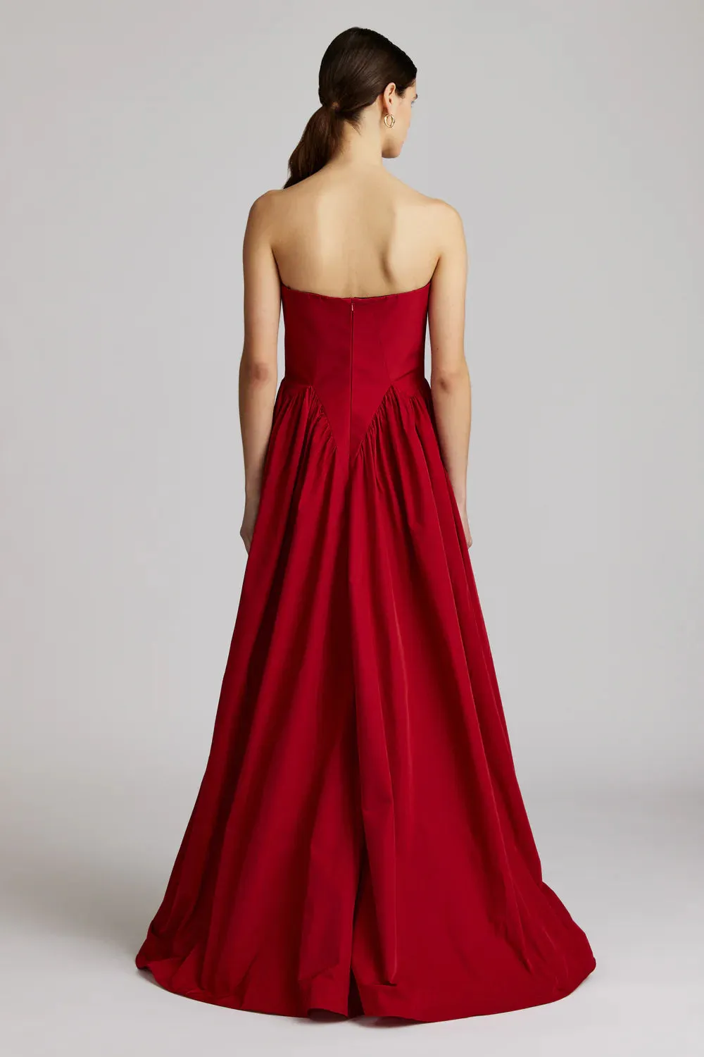 Sweetheart Taffeta Gown - Crimson