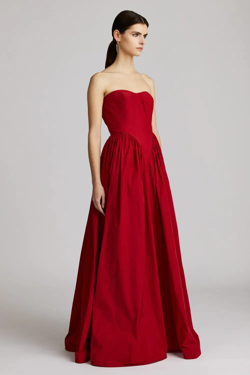 Sweetheart Taffeta Gown - Crimson