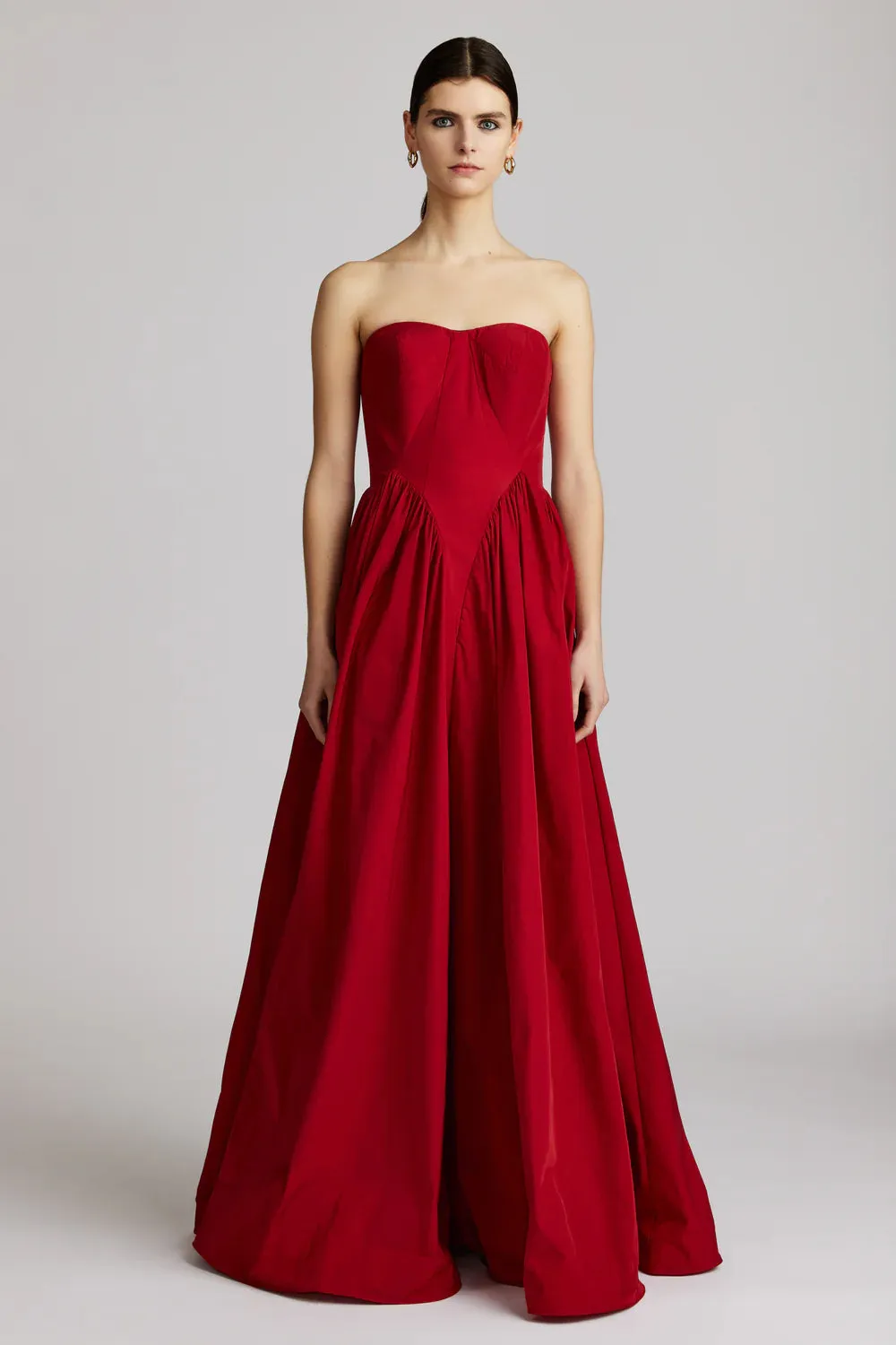 Sweetheart Taffeta Gown - Crimson