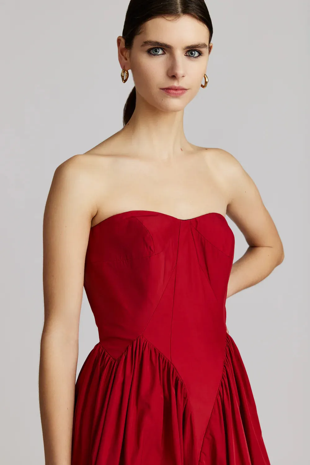 Sweetheart Taffeta Gown - Crimson
