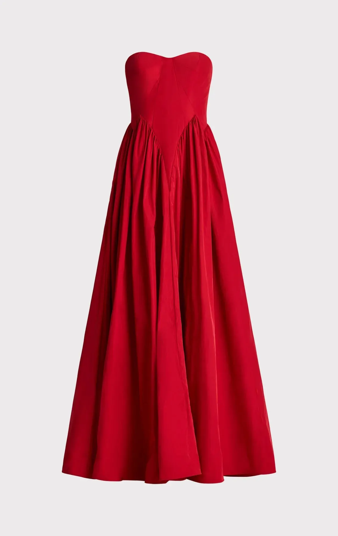 Sweetheart Taffeta Gown - Crimson