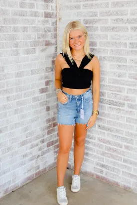 Vervet - High Rise A Line Denim Short