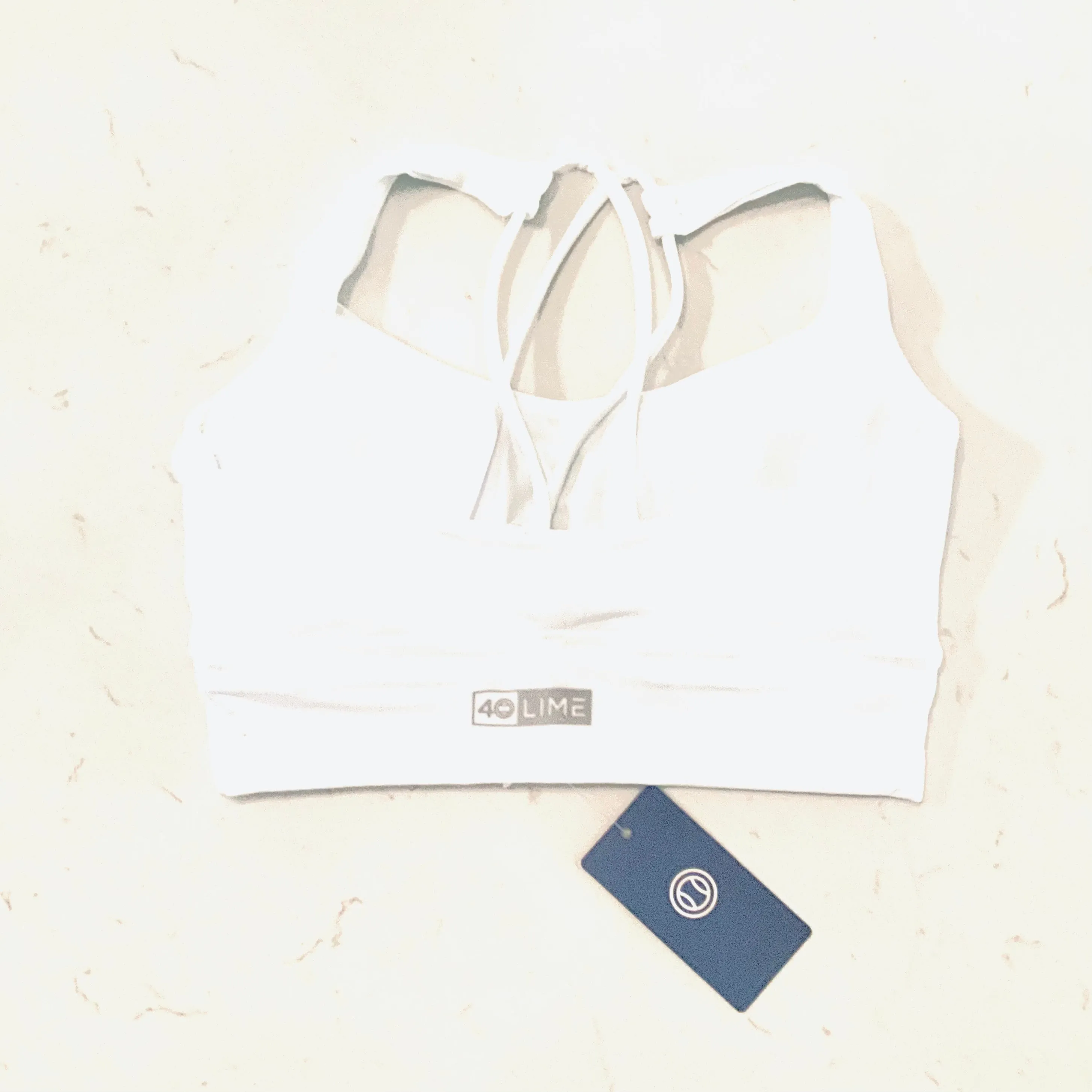 White Cross Back Sports Bra