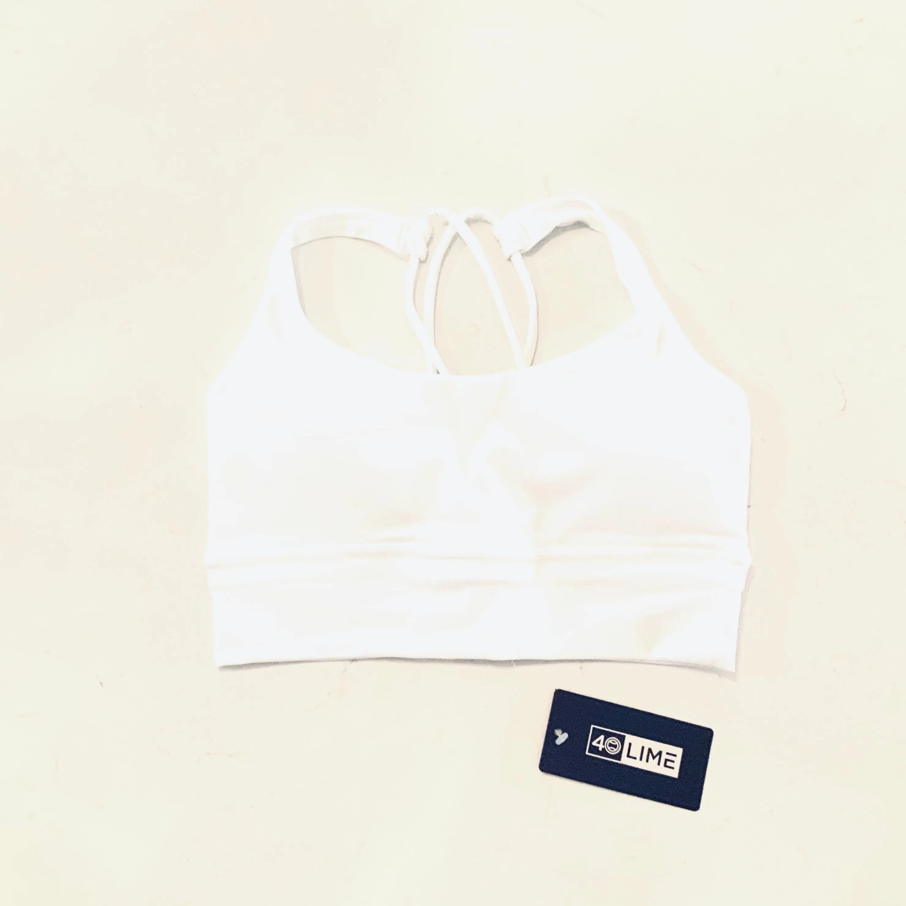 White Cross Back Sports Bra